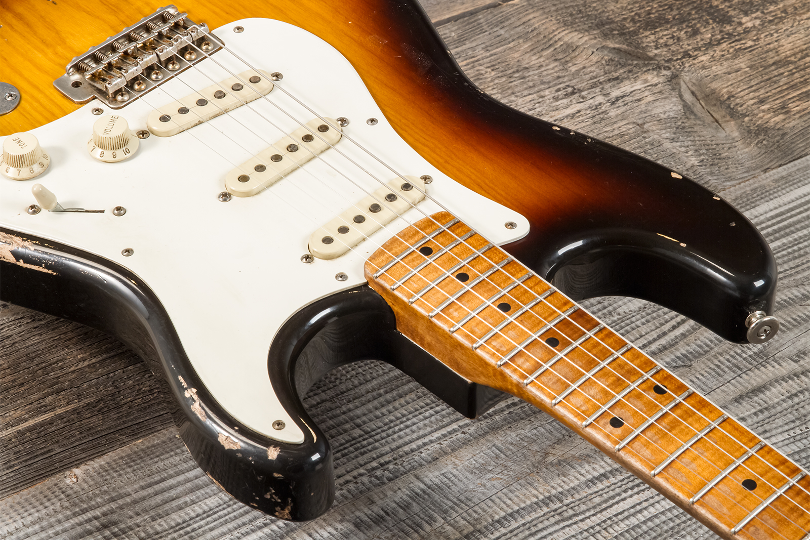 Haar Guitars Trad S 3s Kloppman Trem Mn #42273 - Aged 2-tone Tobacco - Str shape electric guitar - Variation 4