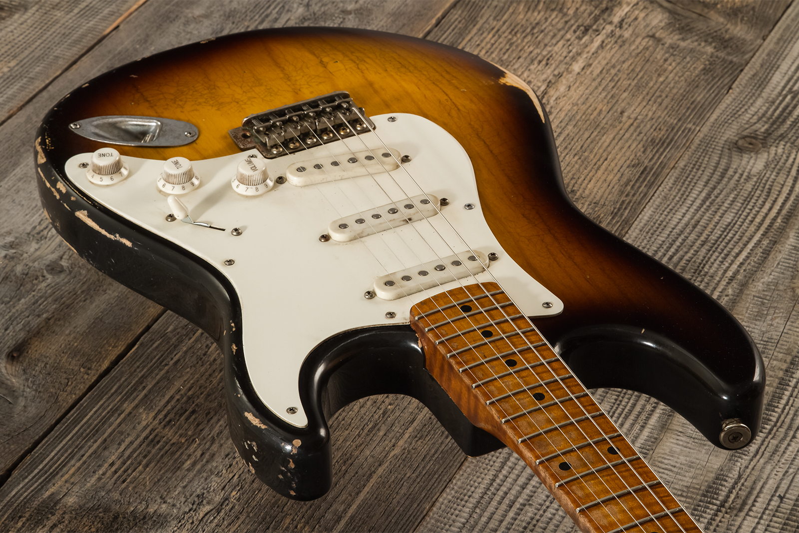 Haar Guitars Trad S 3s Lindy Fralin Trem Mn #42272 - Aged 2-tone Tobacco - Str shape electric guitar - Variation 2