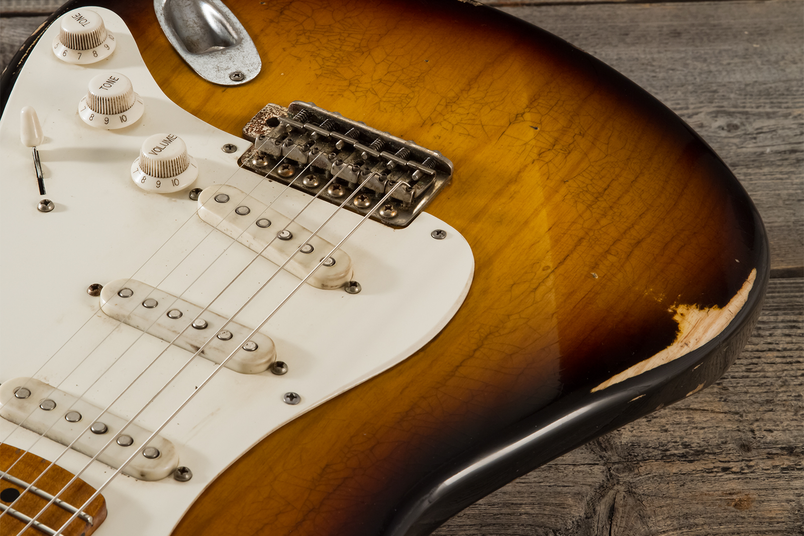 Haar Guitars Trad S 3s Lindy Fralin Trem Mn #42272 - Aged 2-tone Tobacco - Str shape electric guitar - Variation 3