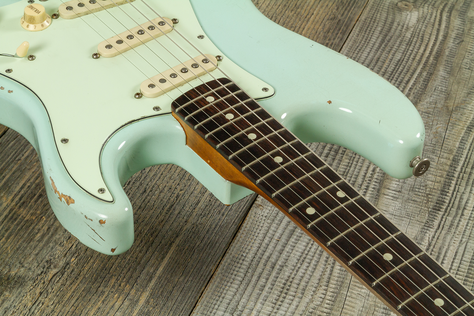 Haar Guitars Trad S 3s Lindy Fralin Trem Rw #43487 - Aged Surf Green - Str shape electric guitar - Variation 4