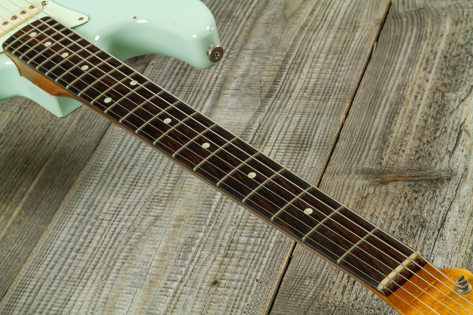 Haar Guitars Trad S 3s Lindy Fralin Trem Rw #43487 - Aged Surf Green - Str shape electric guitar - Variation 5