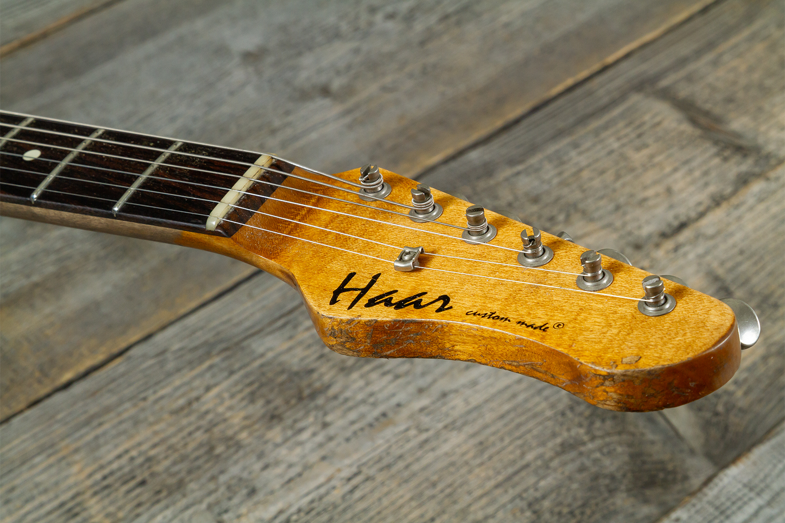 Haar Guitars Trad S 3s Lindy Fralin Trem Rw #43487 - Aged Surf Green - Str shape electric guitar - Variation 6