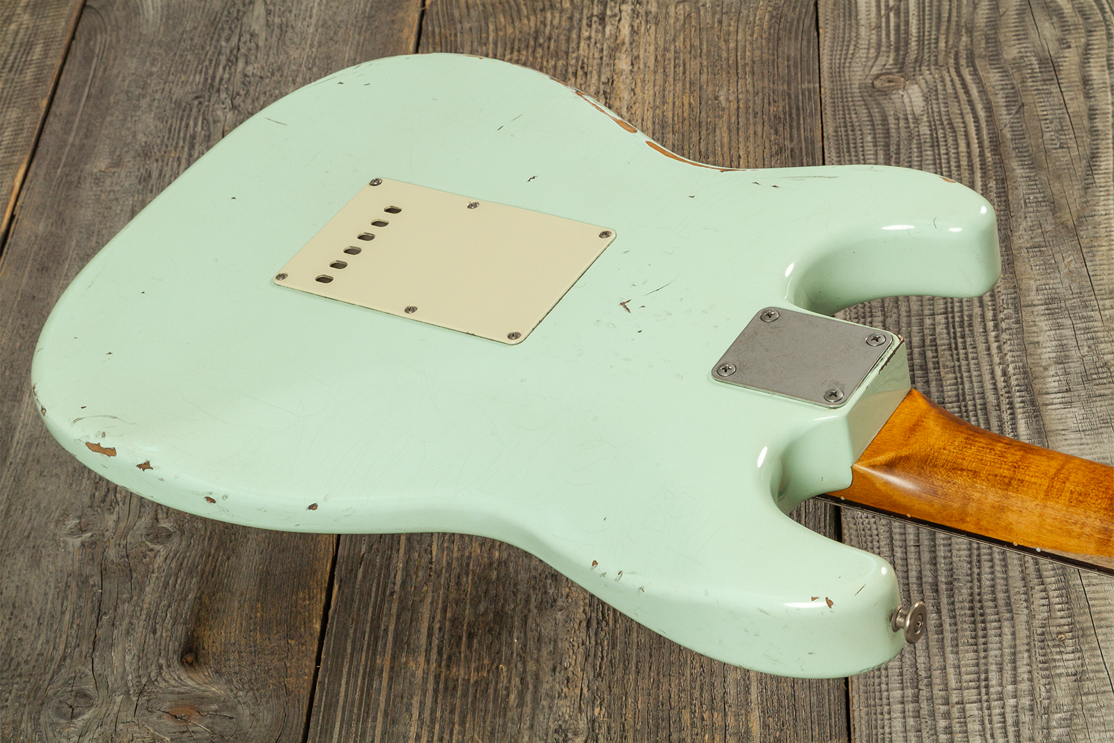 Haar Guitars Trad S 3s Lindy Fralin Trem Rw #43487 - Aged Surf Green - Str shape electric guitar - Variation 7