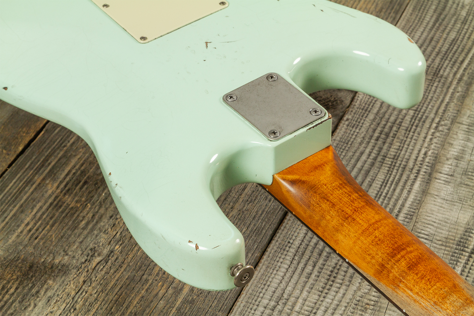 Haar Guitars Trad S 3s Lindy Fralin Trem Rw #43487 - Aged Surf Green - Str shape electric guitar - Variation 8