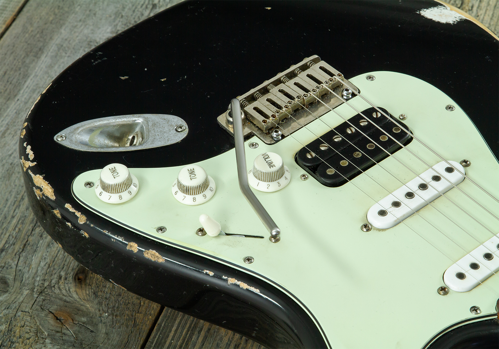 Haar Guitars Trad S Hss Amber Trem Rw #43517 - Aged Black - Str shape electric guitar - Variation 5