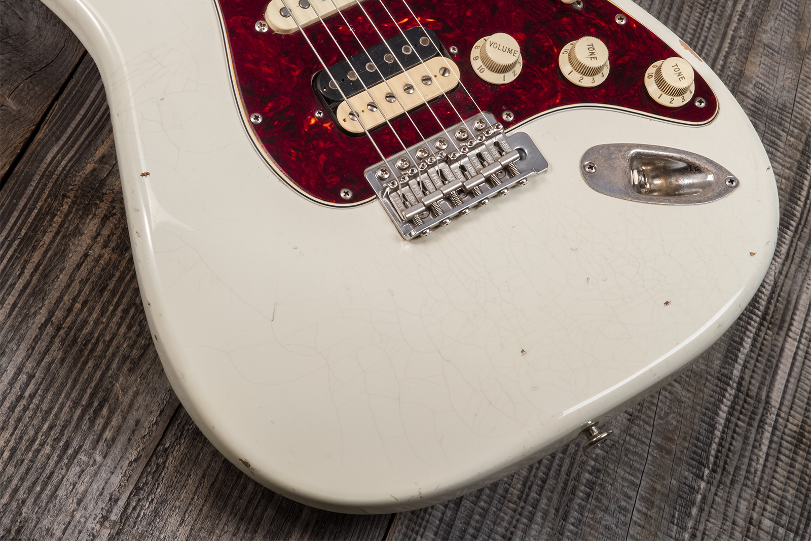 Haar Guitars Trad S Hss Lindy Fralin Trem Rw #42275 - Aged Olympic White - Str shape electric guitar - Variation 3