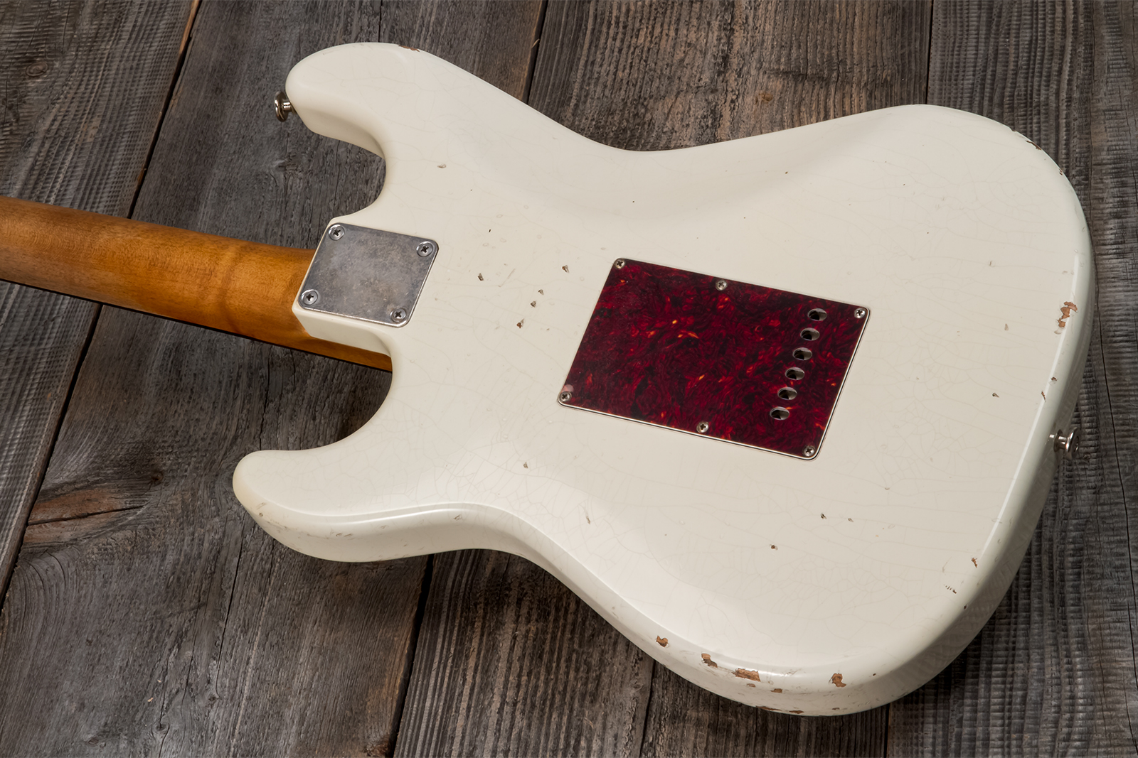 Haar Guitars Trad S Hss Lindy Fralin Trem Rw #42275 - Aged Olympic White - Str shape electric guitar - Variation 5