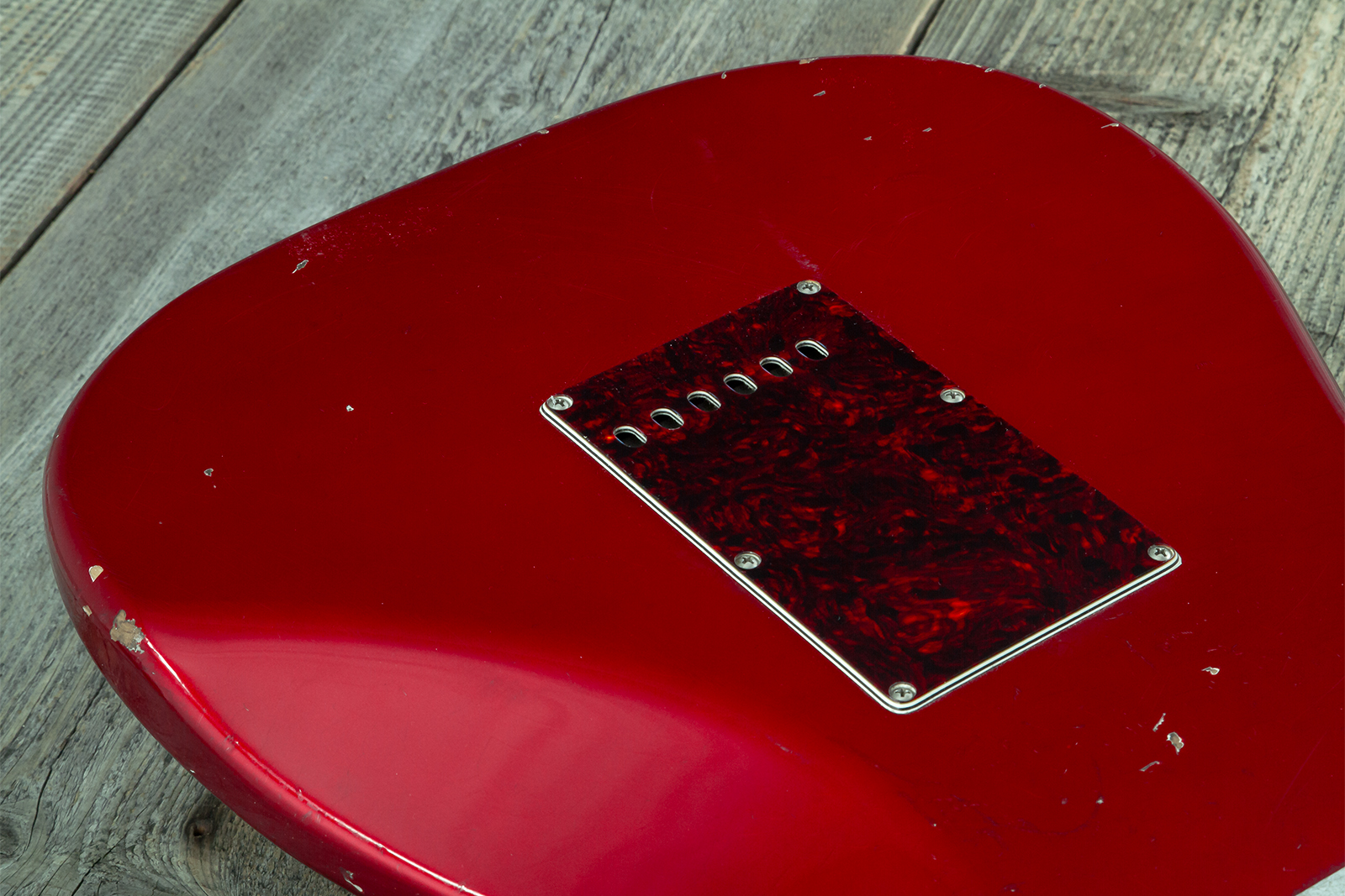 Haar Guitars Trad S Hss Lindy Fralin Trem Rw #43516 - Aged Candy Apple Red - Str shape electric guitar - Variation 9