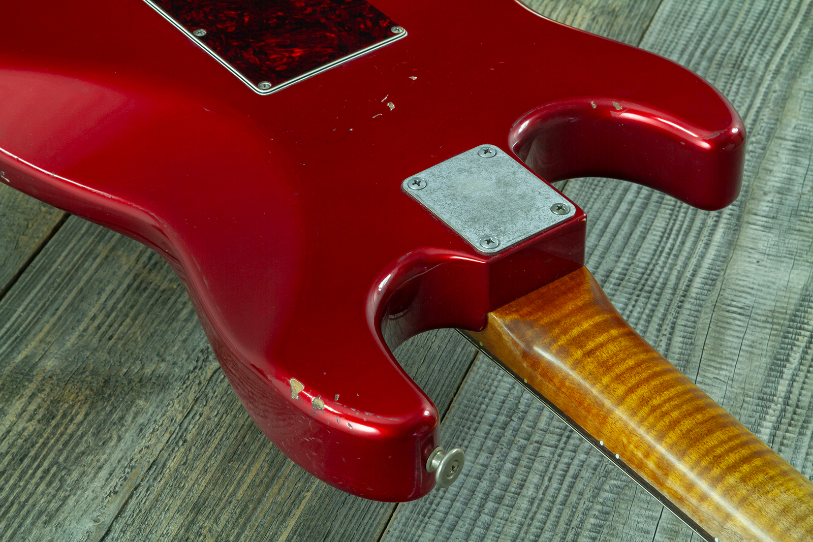 Haar Guitars Trad S Hss Lindy Fralin Trem Rw #43516 - Aged Candy Apple Red - Str shape electric guitar - Variation 10