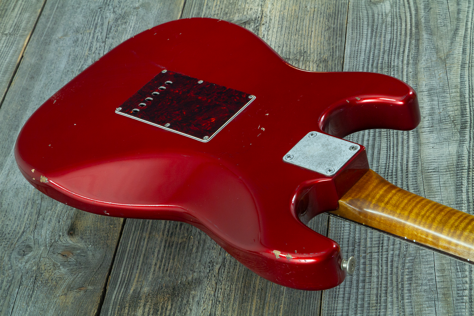 Haar Guitars Trad S Hss Lindy Fralin Trem Rw #43516 - Aged Candy Apple Red - Str shape electric guitar - Variation 8
