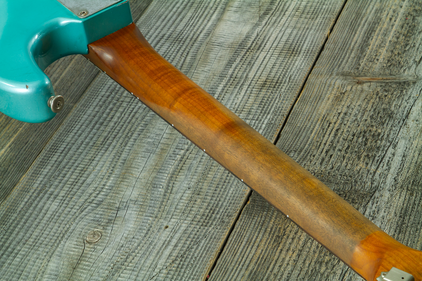 Haar Guitars Trad S Hss Lindy Fralin Trem Rw #43592 - Aged Teal Green Metallic - Str shape electric guitar - Variation 10