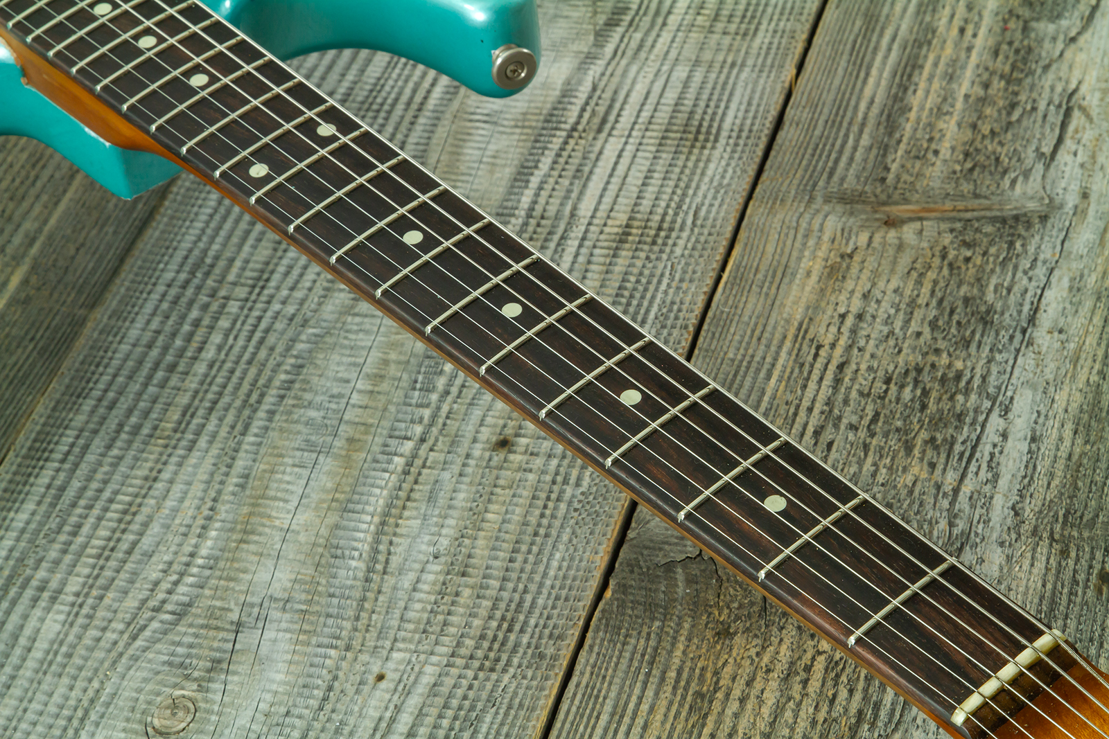 Haar Guitars Trad S Hss Lindy Fralin Trem Rw #43592 - Aged Teal Green Metallic - Str shape electric guitar - Variation 5