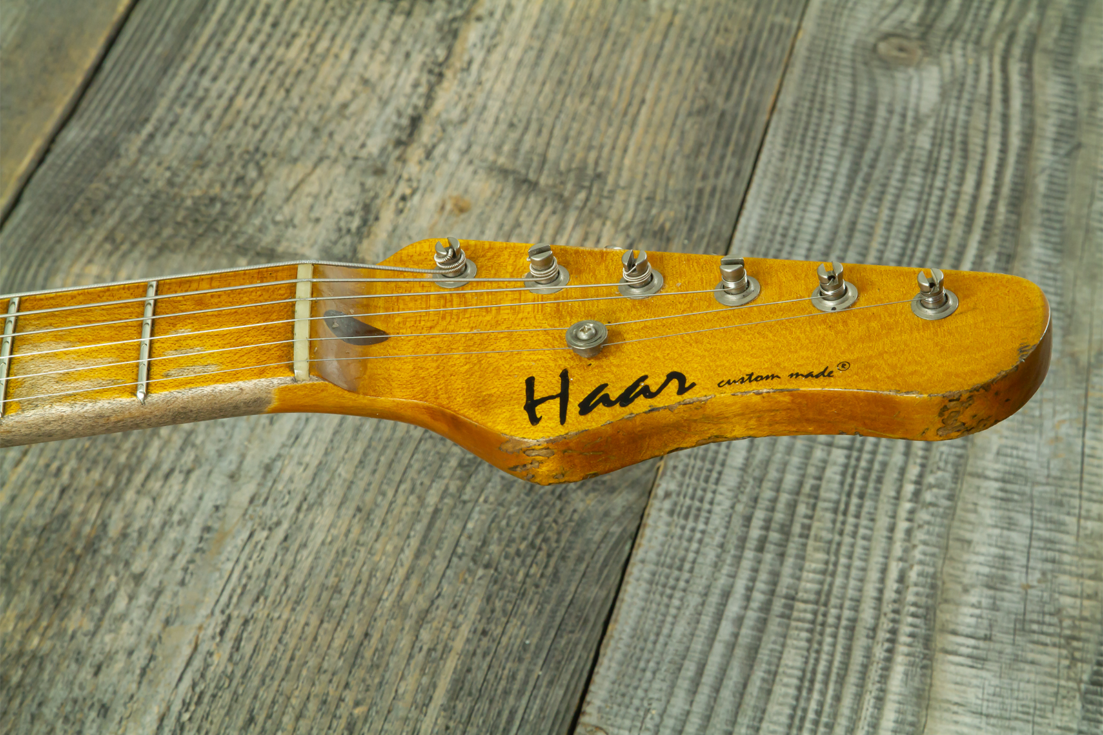 Haar Guitars Trad T 2s Amber Ht Mn #43590 - Aged Butterscotch - Tel shape electric guitar - Variation 13