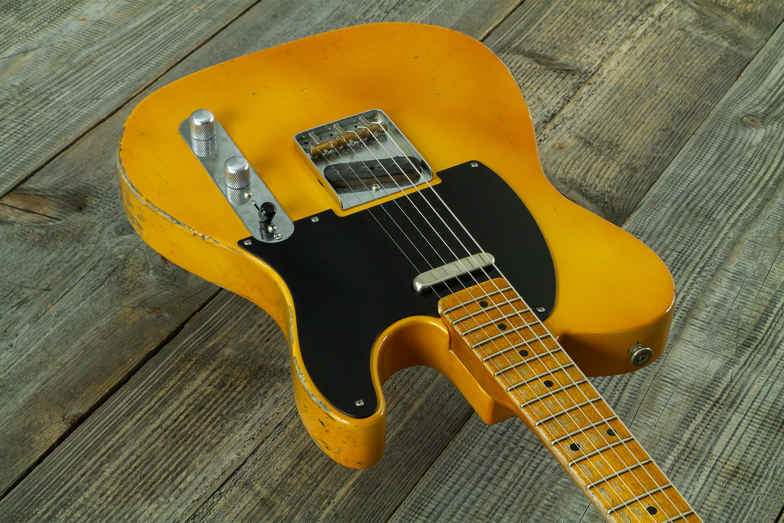Haar Guitars Trad T 2s Amber Ht Mn #43590 - Aged Butterscotch - Tel shape electric guitar - Variation 2