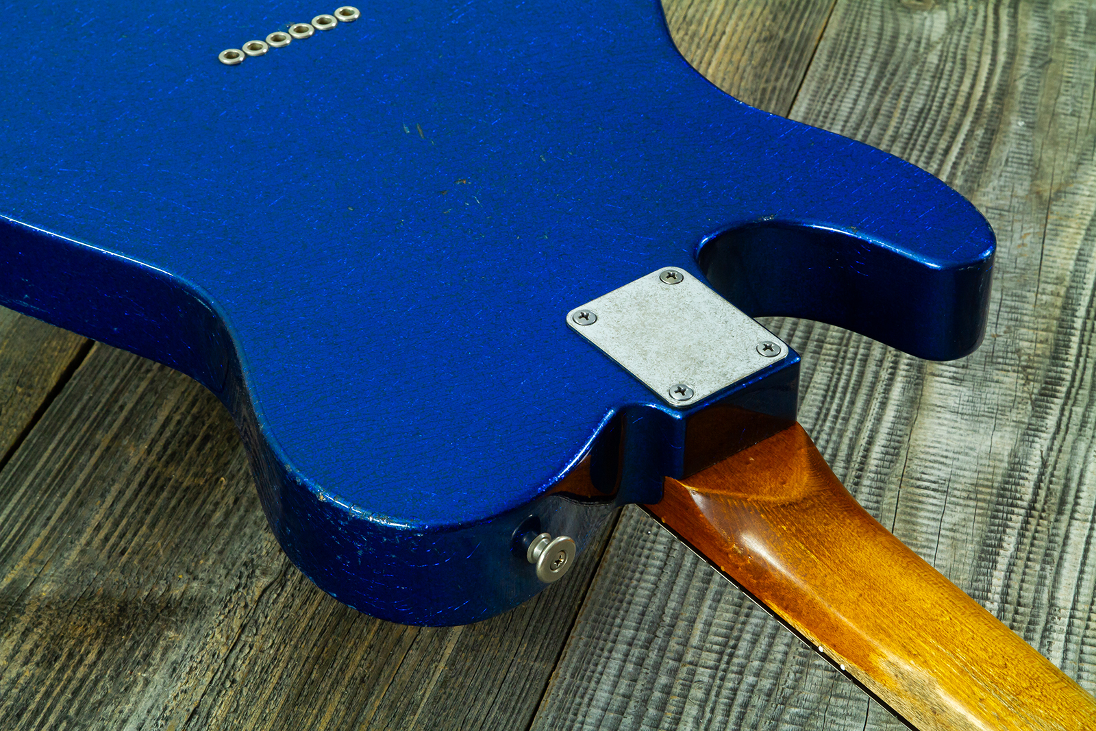 Haar Guitars Trad T 2s Lindy Fralin #43671 - Aged Sparkle Blue - Tel shape electric guitar - Variation 10
