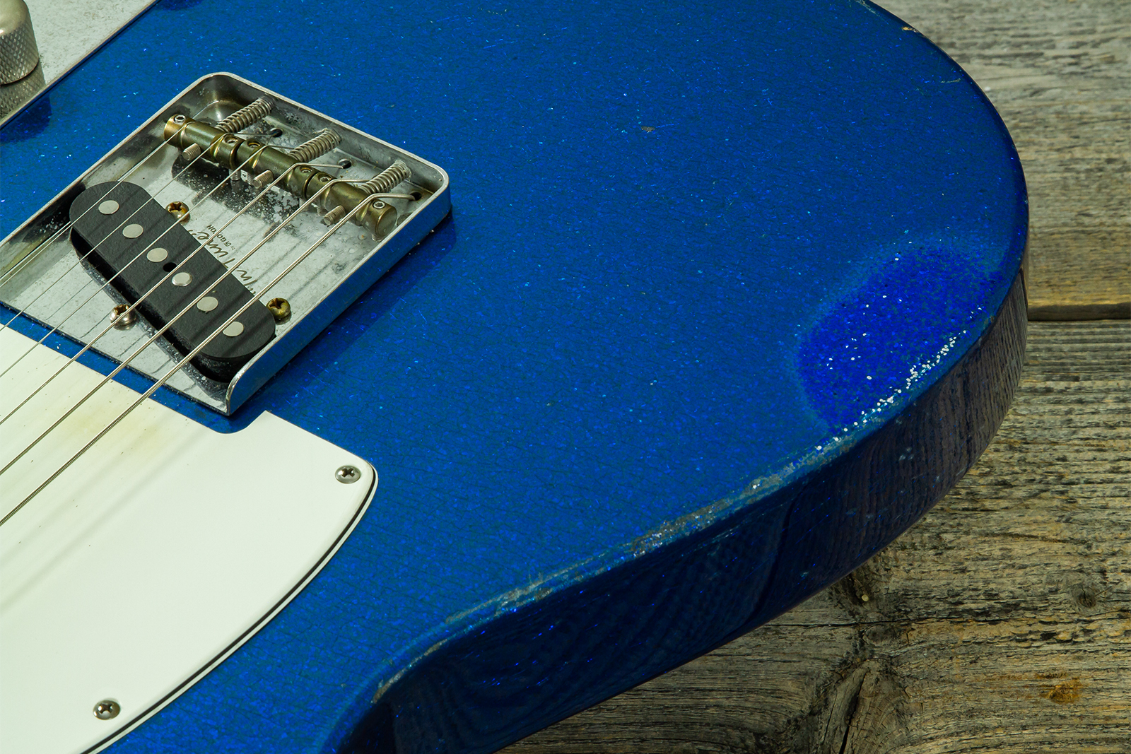 Haar Guitars Trad T 2s Lindy Fralin #43671 - Aged Sparkle Blue - Tel shape electric guitar - Variation 3