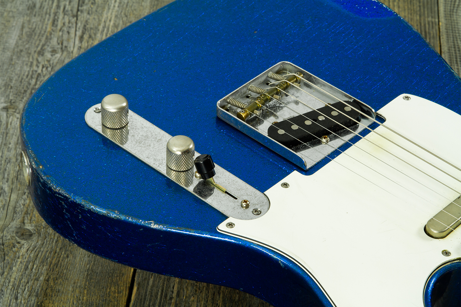 Haar Guitars Trad T 2s Lindy Fralin #43671 - Aged Sparkle Blue - Tel shape electric guitar - Variation 4