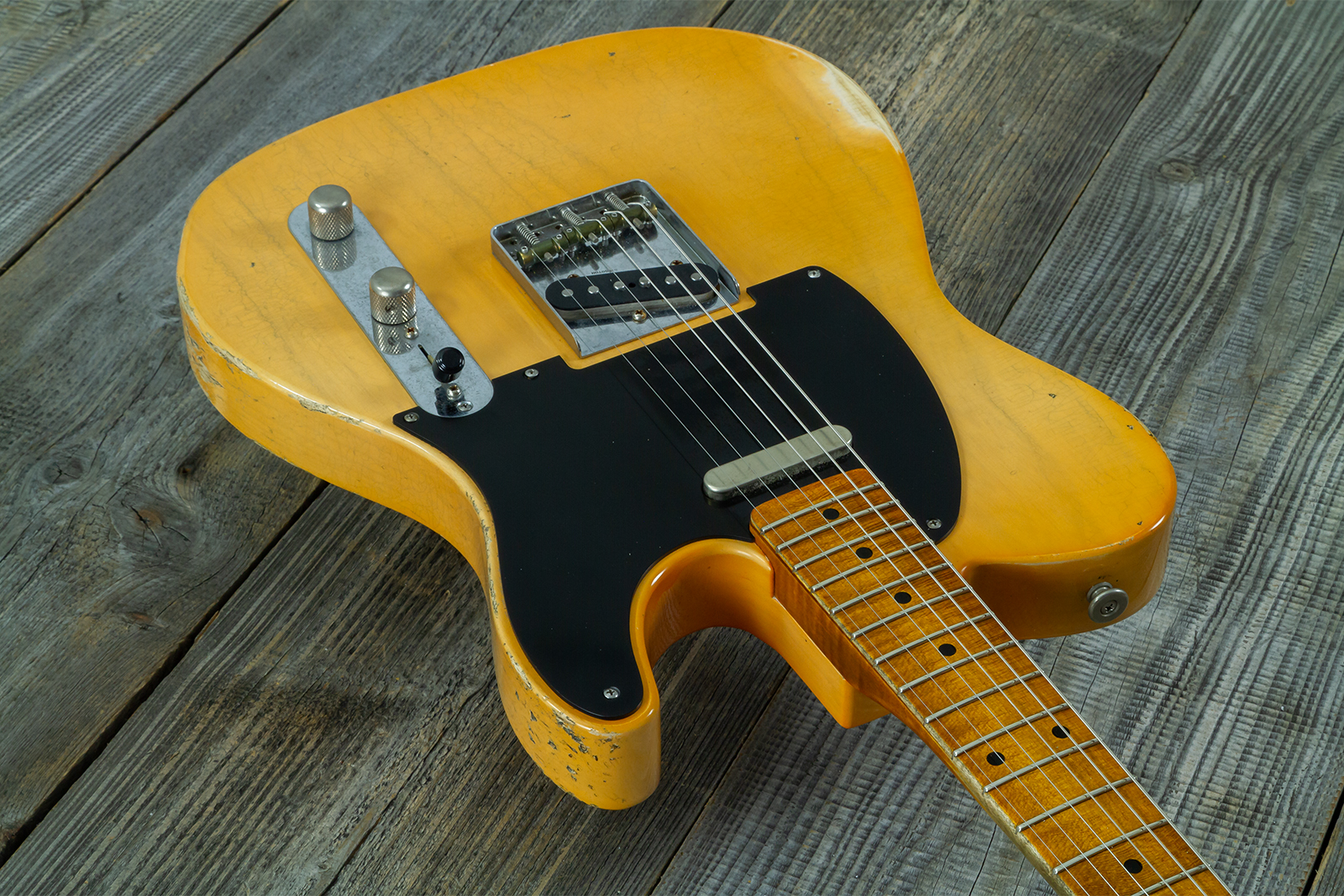 Haar Guitars Trad T 2s Lindy Fralin Mn #43672 - Aged Butterscotch - Tel shape electric guitar - Variation 2