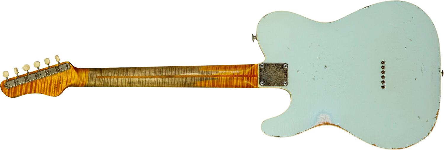 Haar Guitars Trad T  2s Lindy Fralin P90 #43675 - Aged Faded Sonic Blue - Tel shape electric guitar - Variation 9