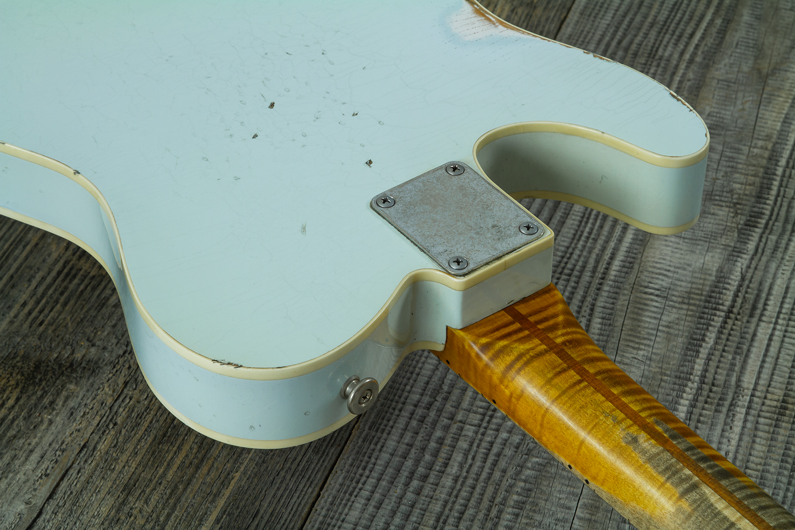 Haar Guitars Trad T  2s Lindy Fralin P90 #43675 - Aged Faded Sonic Blue - Tel shape electric guitar - Variation 11