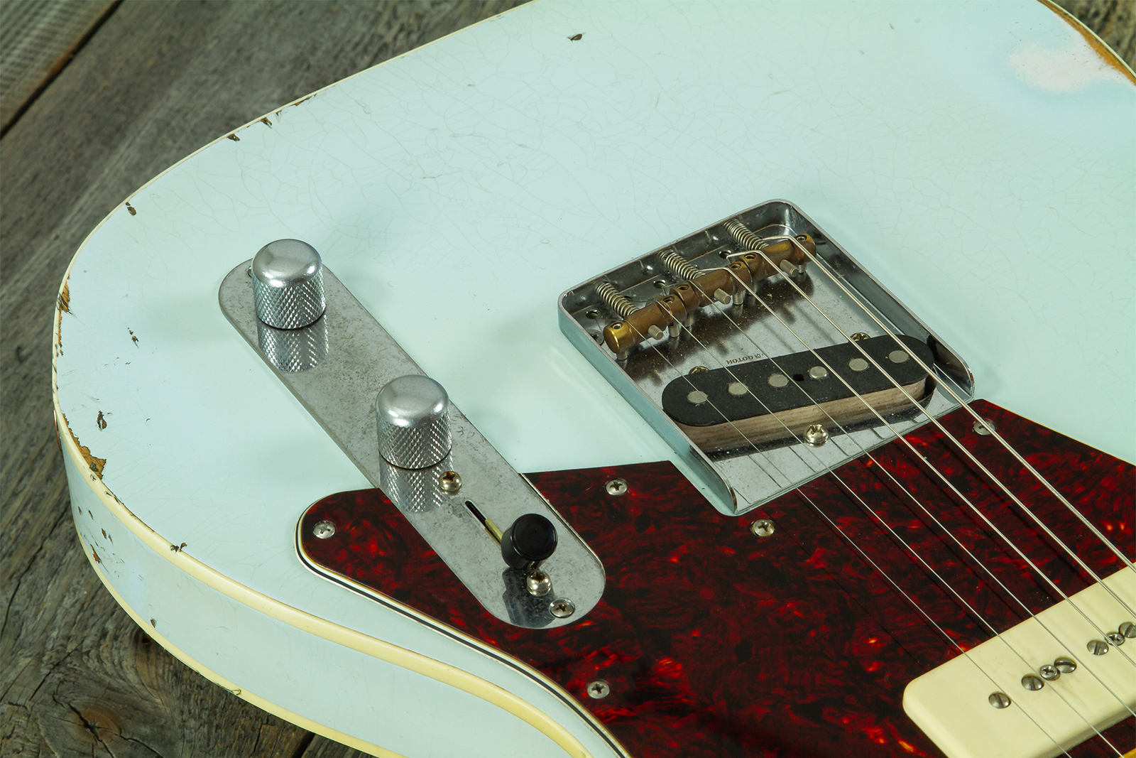 Haar Guitars Trad T  2s Lindy Fralin P90 #43675 - Aged Faded Sonic Blue - Tel shape electric guitar - Variation 5