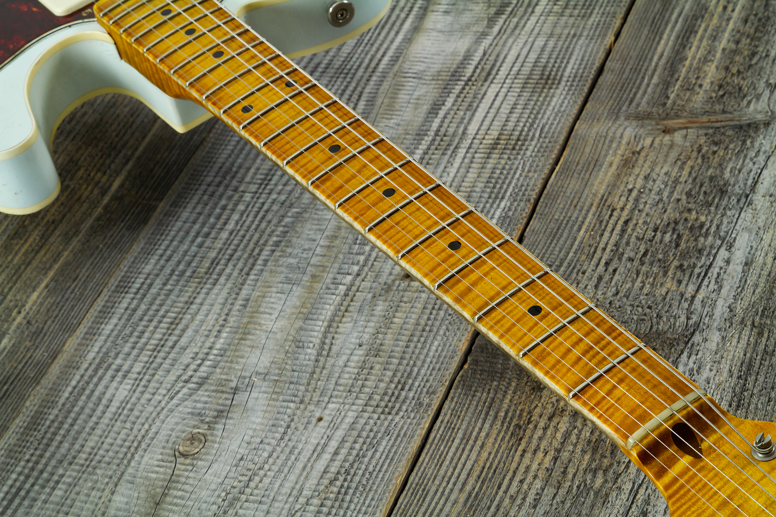 Haar Guitars Trad T  2s Lindy Fralin P90 #43675 - Aged Faded Sonic Blue - Tel shape electric guitar - Variation 7