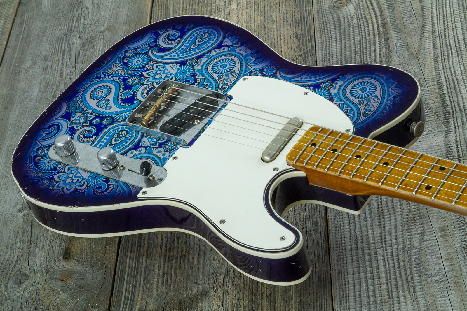 Haar Guitars Trad T Custom 2s Kloppmann. Mn  #43518 - Blue Paisley - Tel shape electric guitar - Variation 2