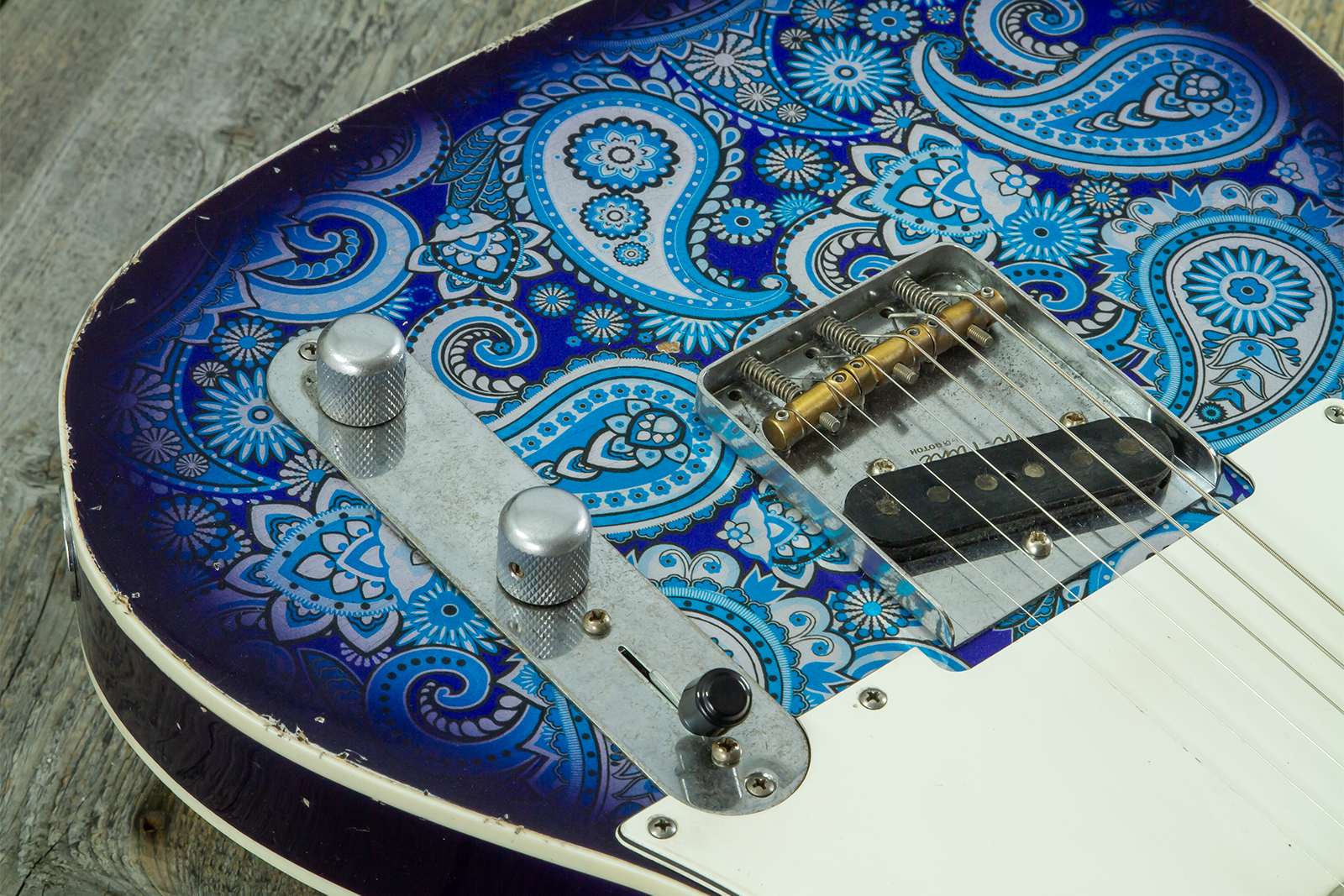 Haar Guitars Trad T Custom 2s Kloppmann. Mn  #43518 - Blue Paisley - Tel shape electric guitar - Variation 3