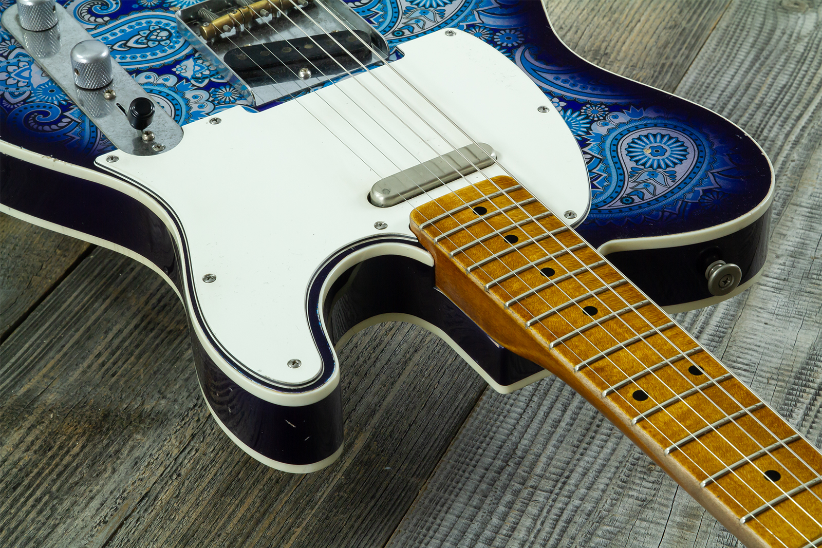 Haar Guitars Trad T Custom 2s Kloppmann. Mn  #43518 - Blue Paisley - Tel shape electric guitar - Variation 4