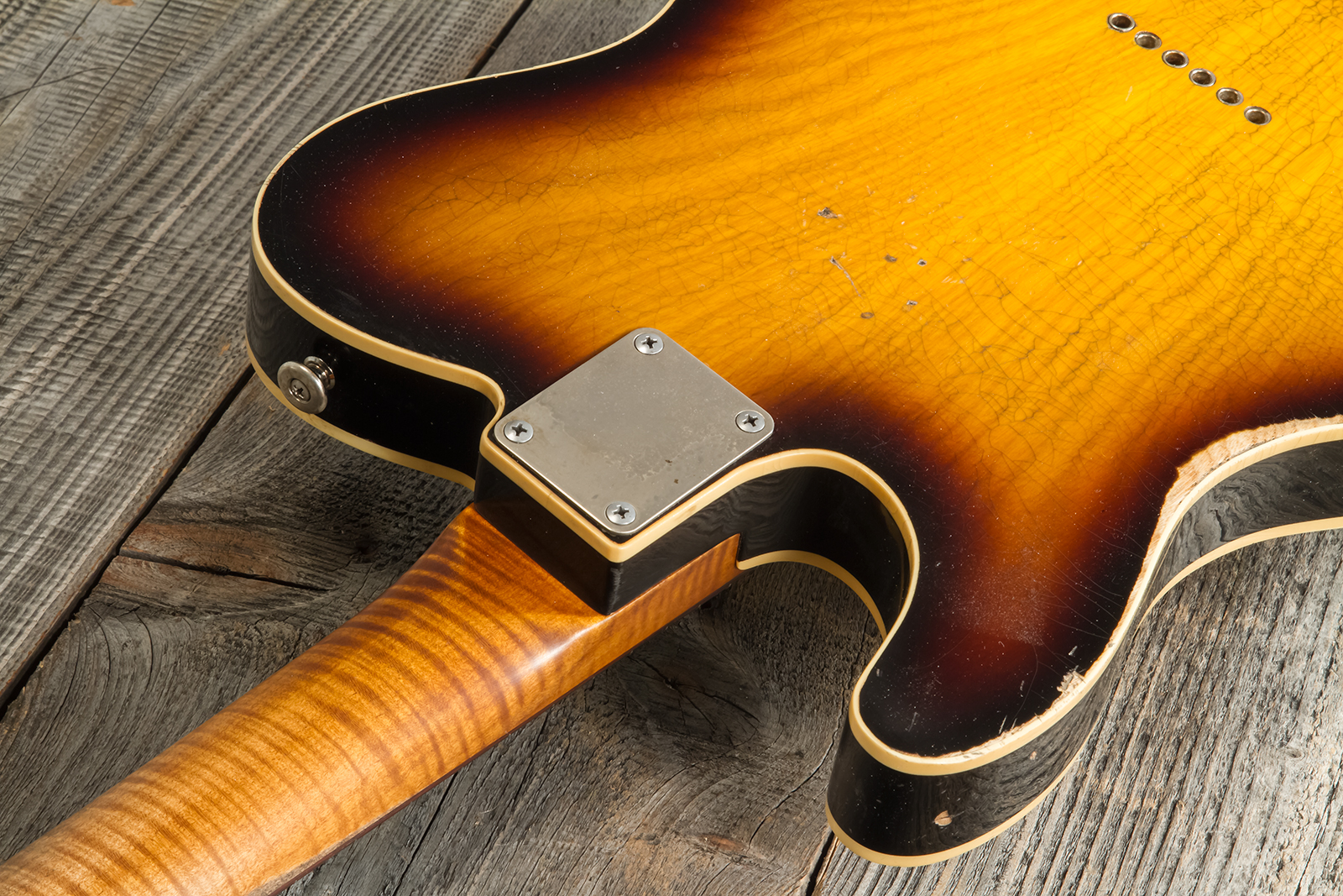 Haar Guitars Trad T Custom 2s Lindy Fralin Ht Rw #42267 - Aged 2-tone Tobacco - Tel shape electric guitar - Variation 9