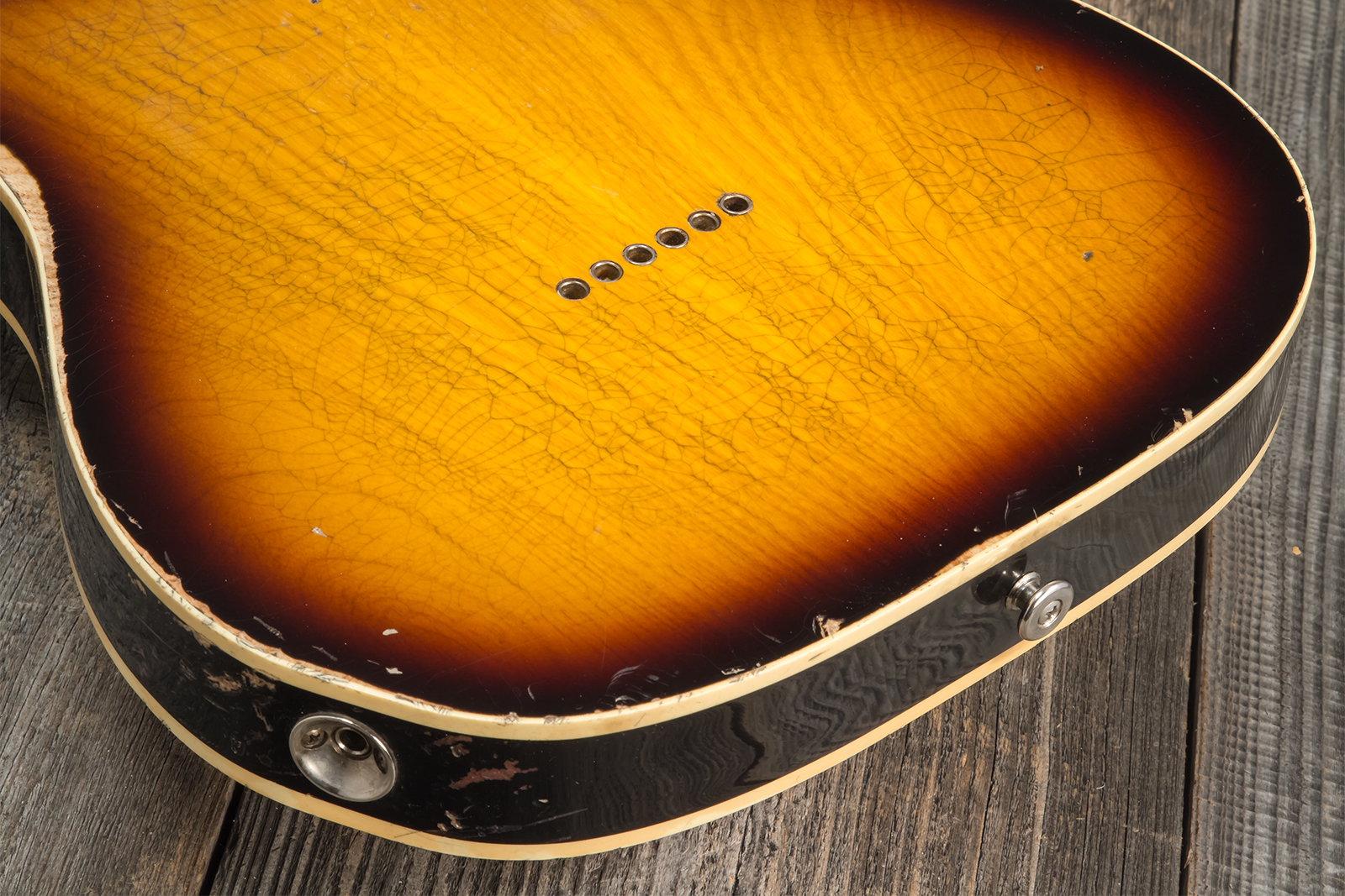 Haar Guitars Trad T Custom 2s Lindy Fralin Ht Rw #42267 - Aged 2-tone Tobacco - Tel shape electric guitar - Variation 8
