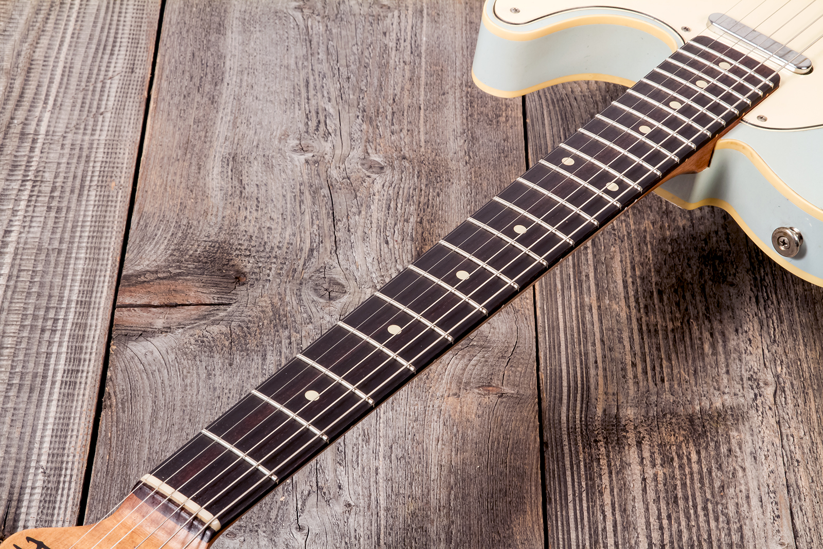 Haar Guitars Trad T Custom 2s Lindy Fralin Ht Rw #42268 - Aged Sonic Blue - Tel shape electric guitar - Variation 5