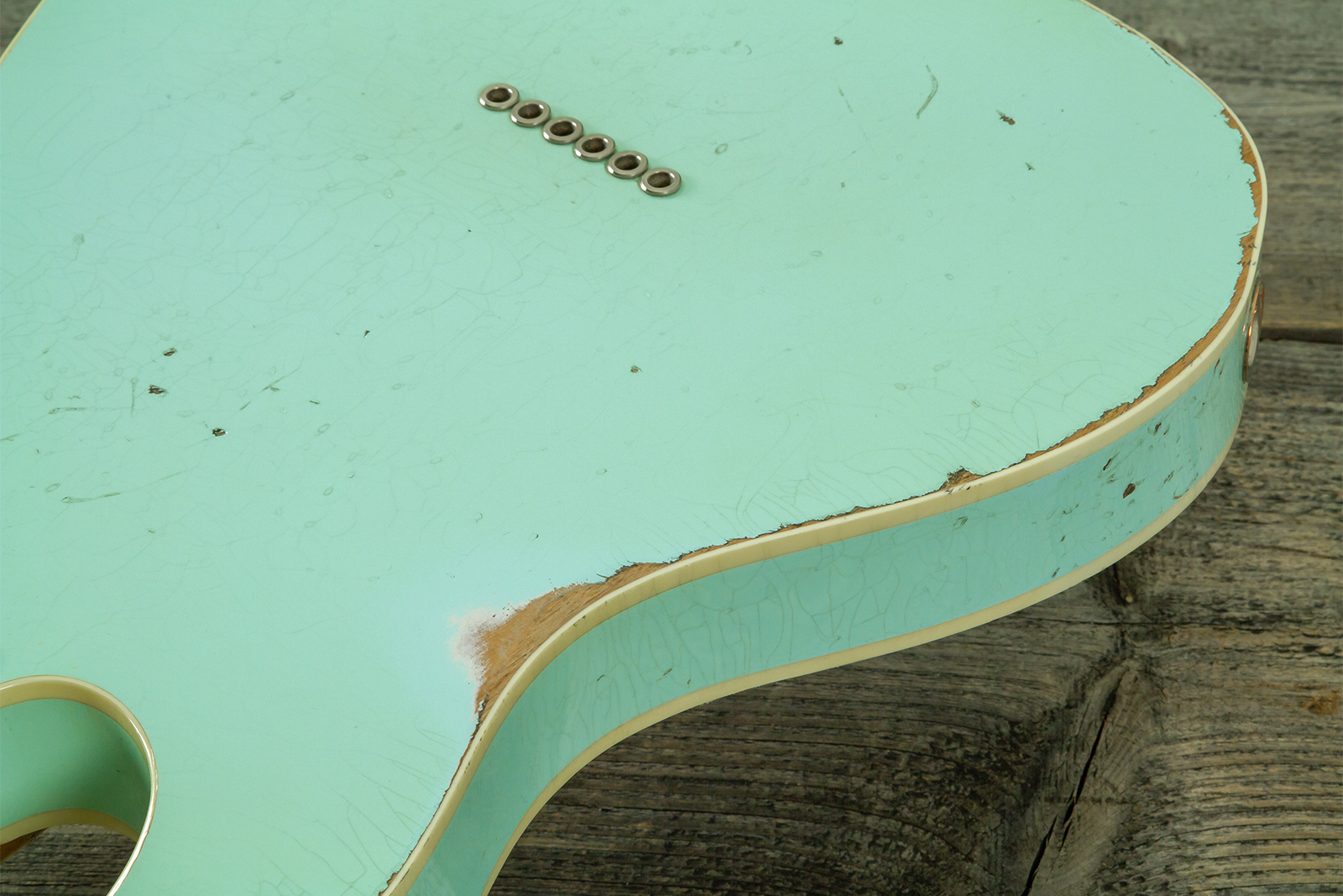 Haar Guitars Trad T Custom 2s Lindy Fralin Mn #43669 - Aged Surf Green - Tel shape electric guitar - Variation 9