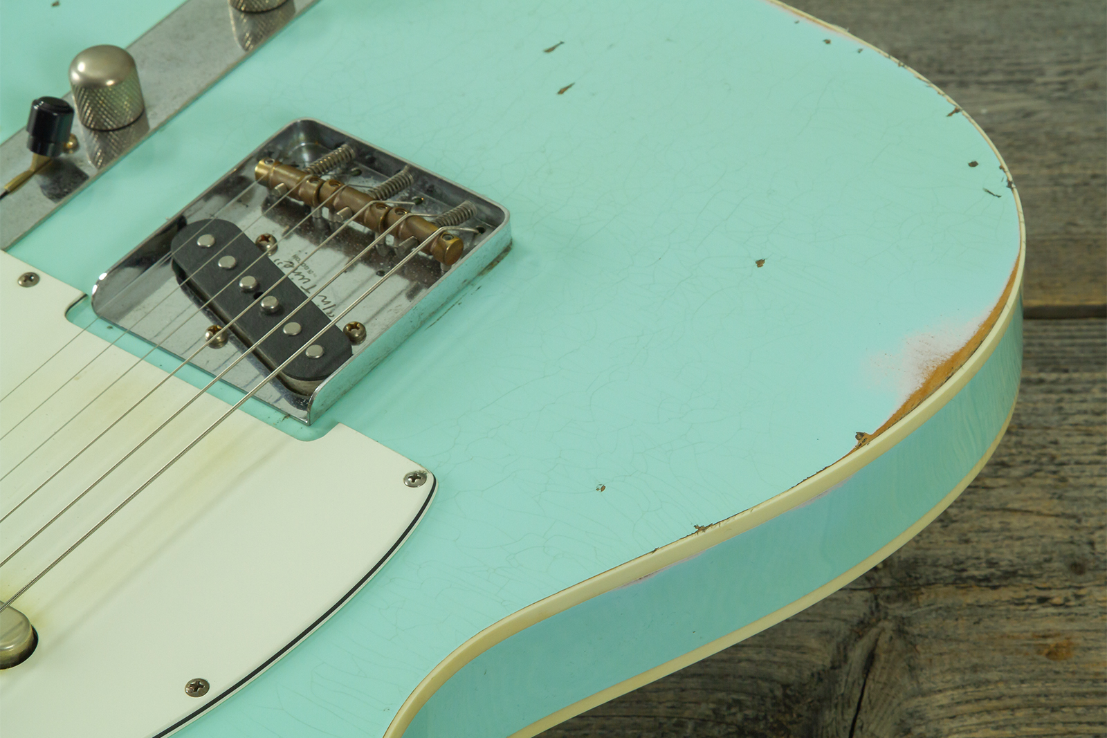 Haar Guitars Trad T Custom 2s Lindy Fralin Mn #43669 - Aged Surf Green - Tel shape electric guitar - Variation 2