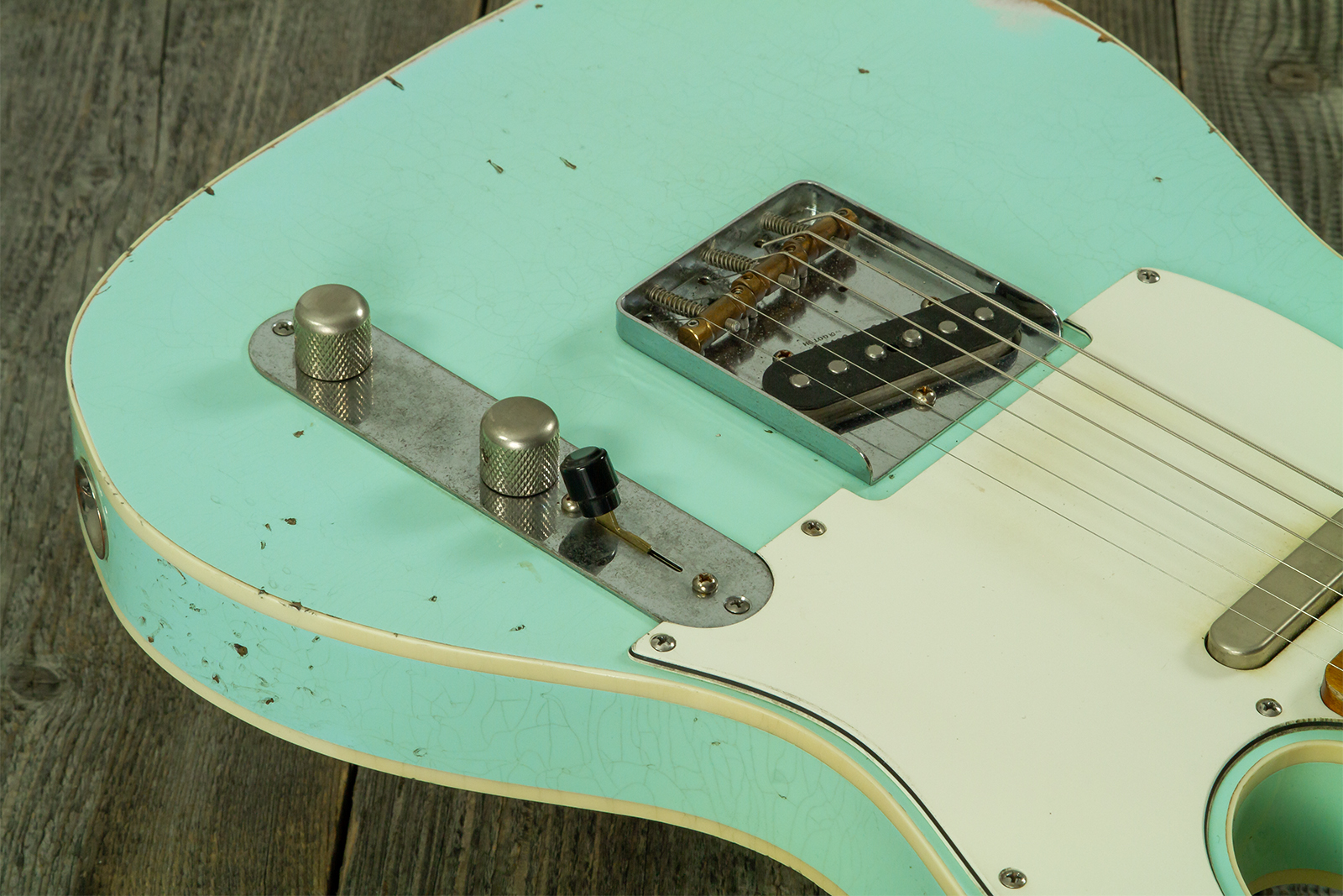 Haar Guitars Trad T Custom 2s Lindy Fralin Mn #43669 - Aged Surf Green - Tel shape electric guitar - Variation 3