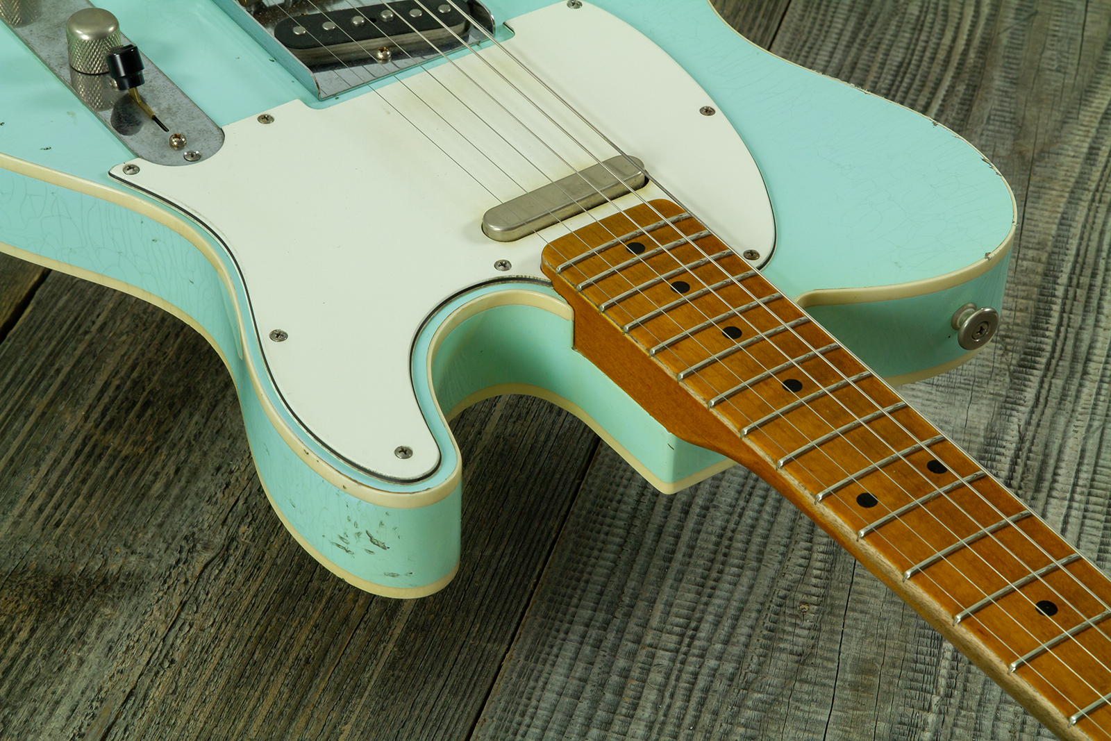 Haar Guitars Trad T Custom 2s Lindy Fralin Mn #43669 - Aged Surf Green - Tel shape electric guitar - Variation 4