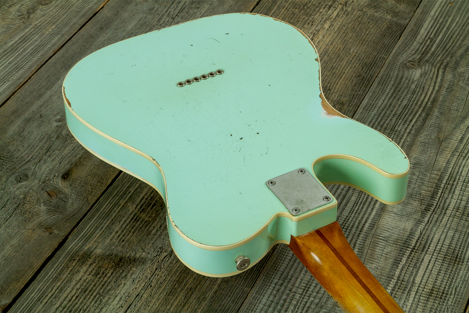 Haar Guitars Trad T Custom 2s Lindy Fralin Mn #43669 - Aged Surf Green - Tel shape electric guitar - Variation 8