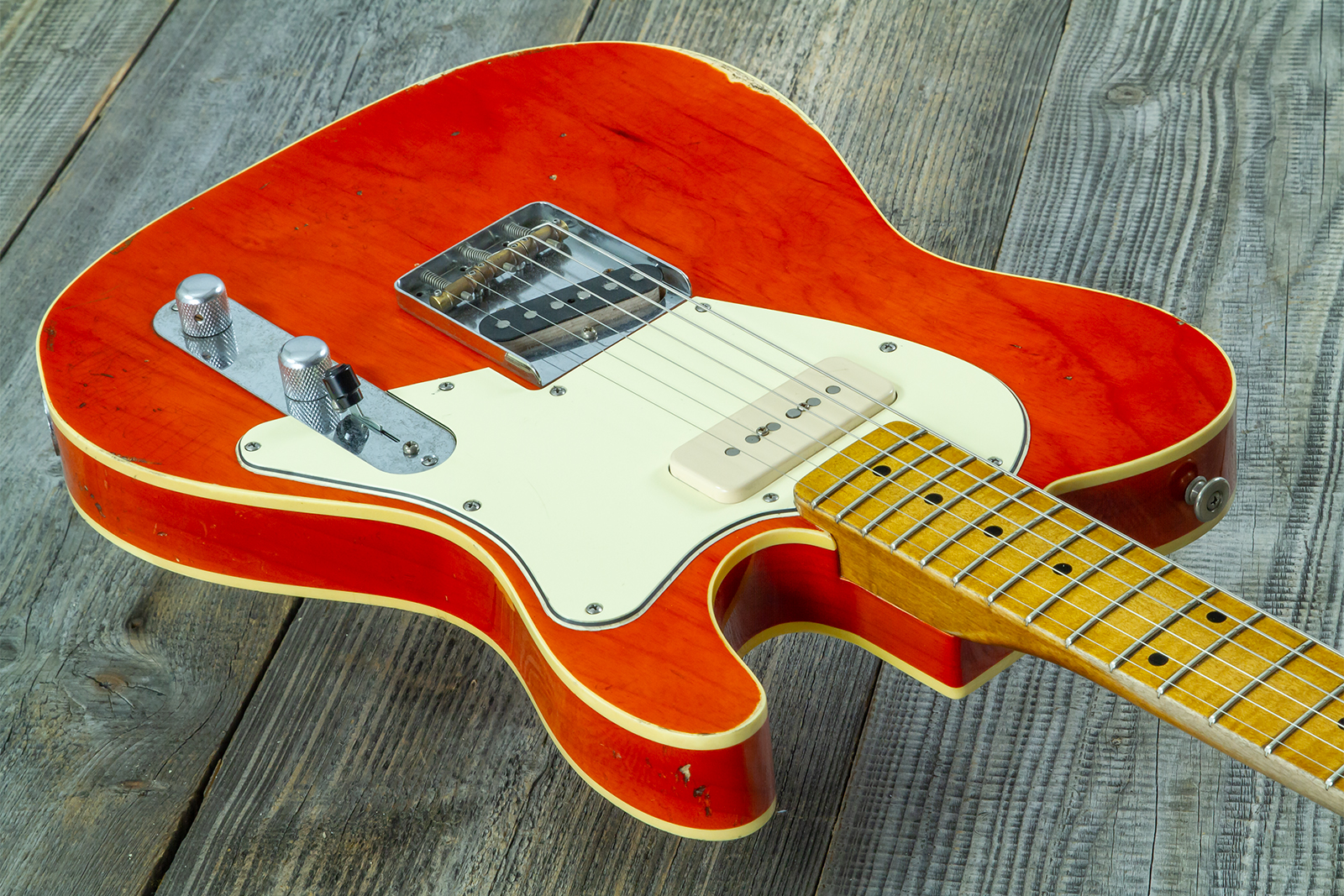 Haar Guitars Trad T Custom 2s P90 Lindy Fralin Mn Ht #43488 - Orange See Through - Tel shape electric guitar - Variation 3