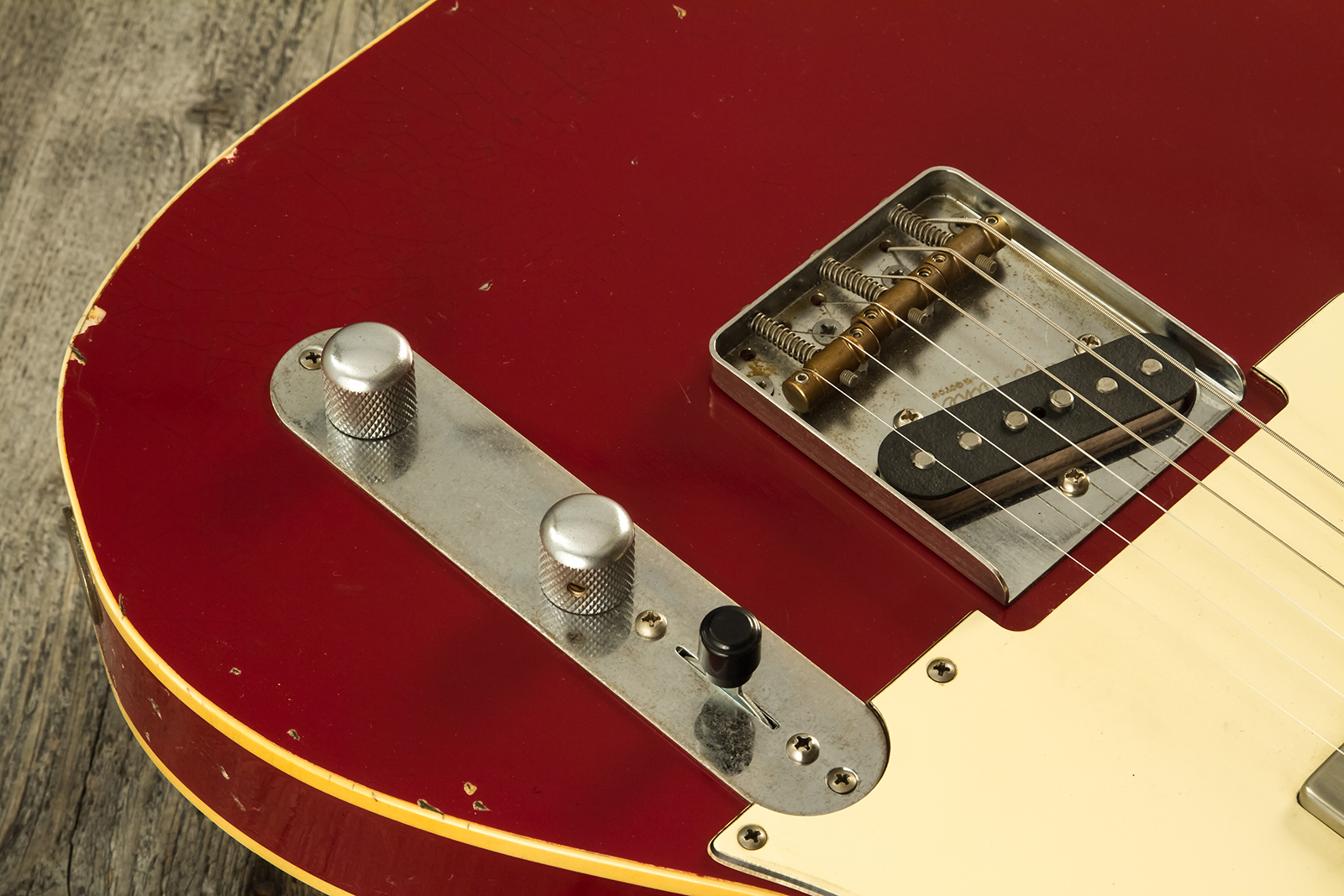 Haar Guitars Trad T Custom Sh Lindy Fralin Ht Rw #42271 - Aged Burgundy - Tel shape electric guitar - Variation 4