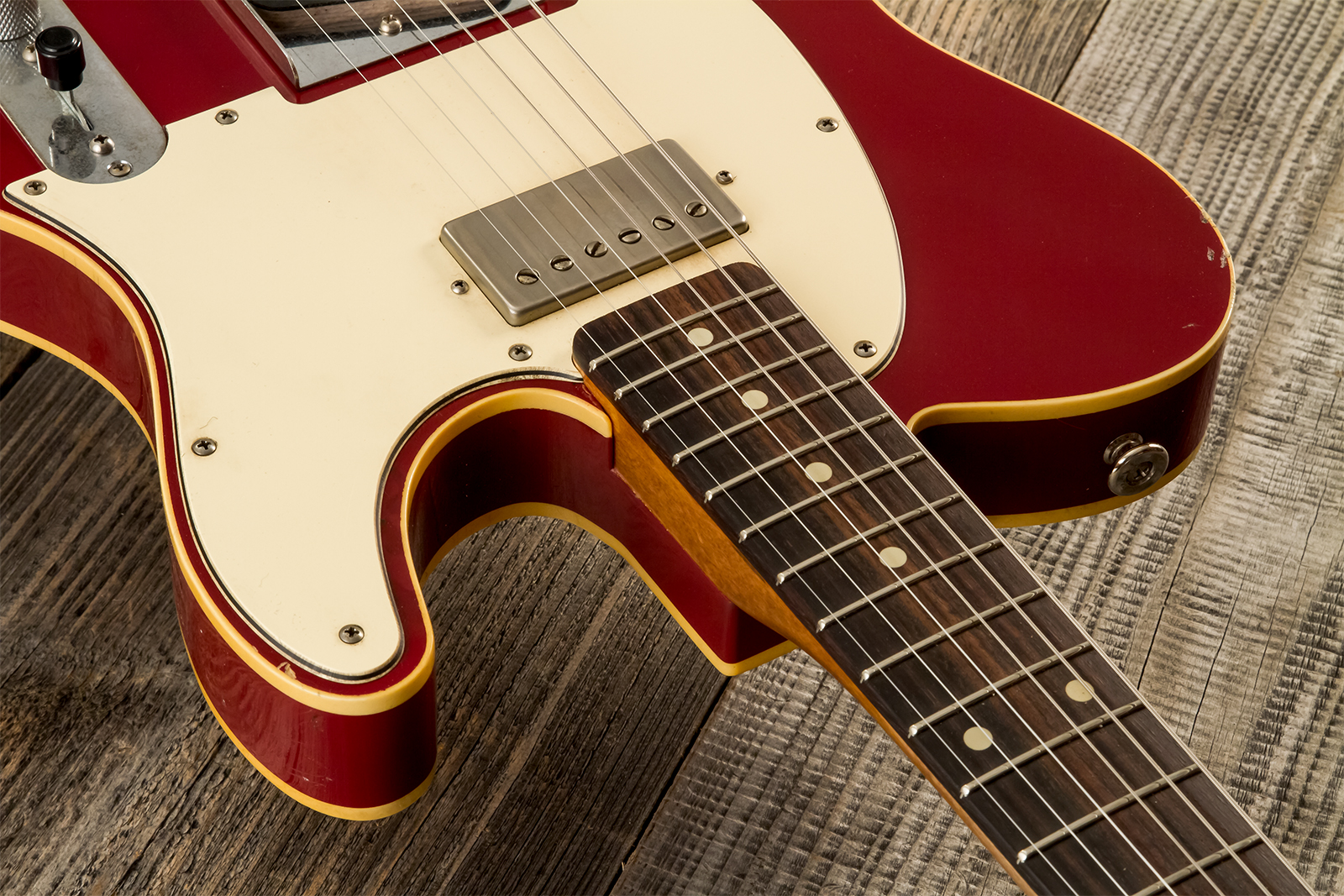 Haar Guitars Trad T Custom Sh Lindy Fralin Ht Rw #42271 - Aged Burgundy - Tel shape electric guitar - Variation 5