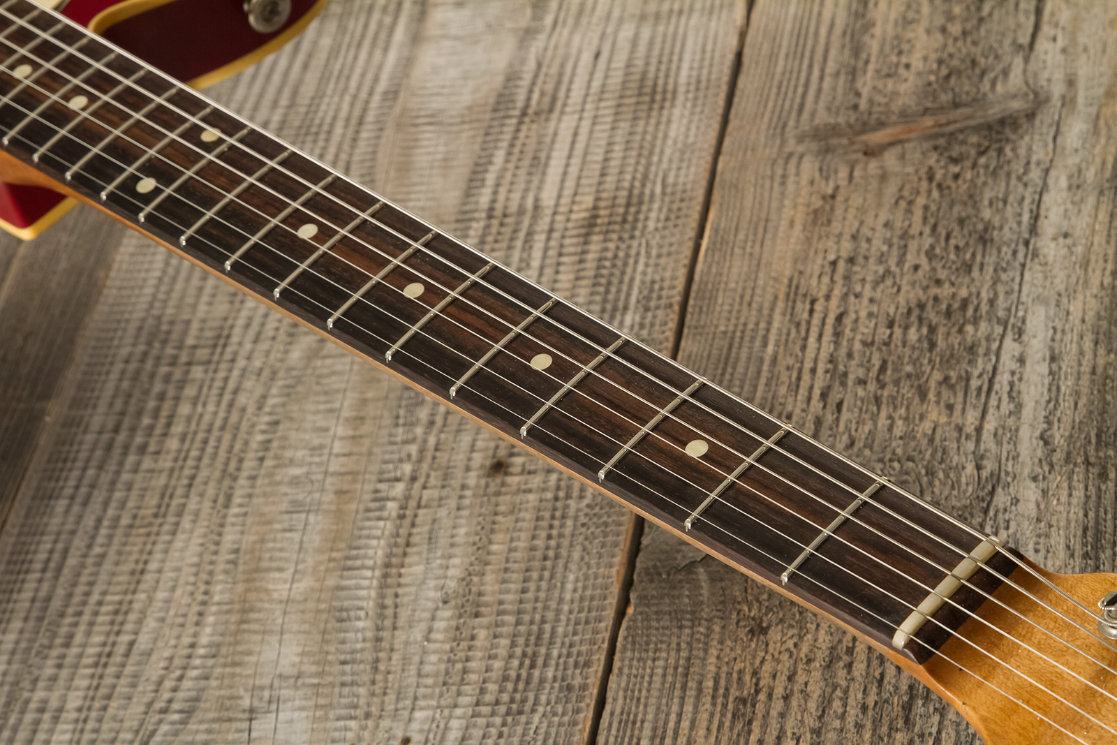 Haar Guitars Trad T Custom Sh Lindy Fralin Ht Rw #42271 - Aged Burgundy - Tel shape electric guitar - Variation 6