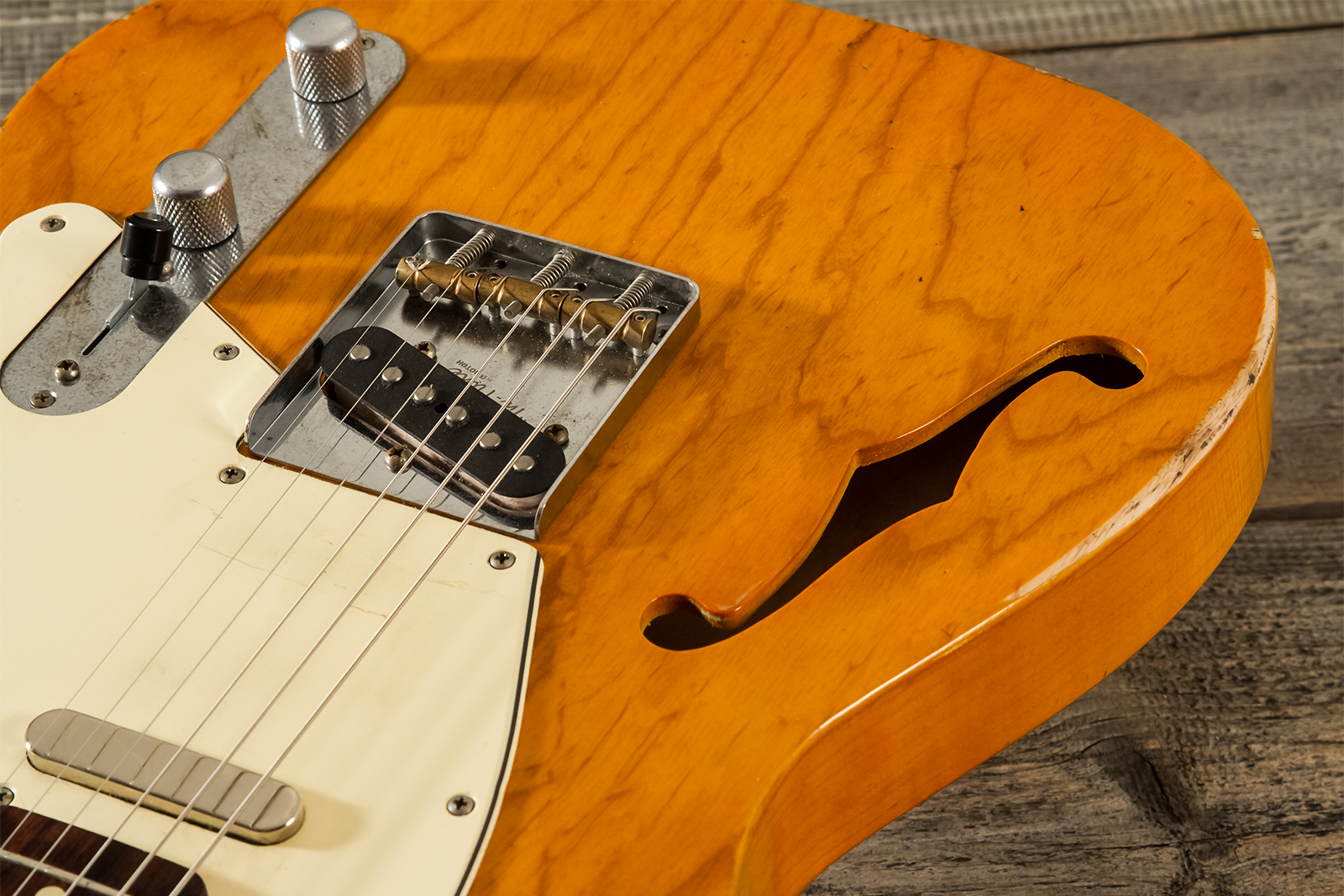 Haar Guitars Trad T Thinline 2s Lindy Fralin Ht Rw #42269 - Aged Orange Antique - Tel shape electric guitar - Variation 3