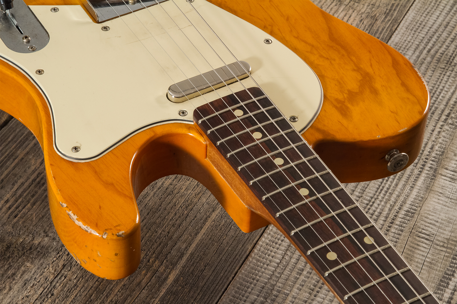 Haar Guitars Trad T Thinline 2s Lindy Fralin Ht Rw #42269 - Aged Orange Antique - Tel shape electric guitar - Variation 5