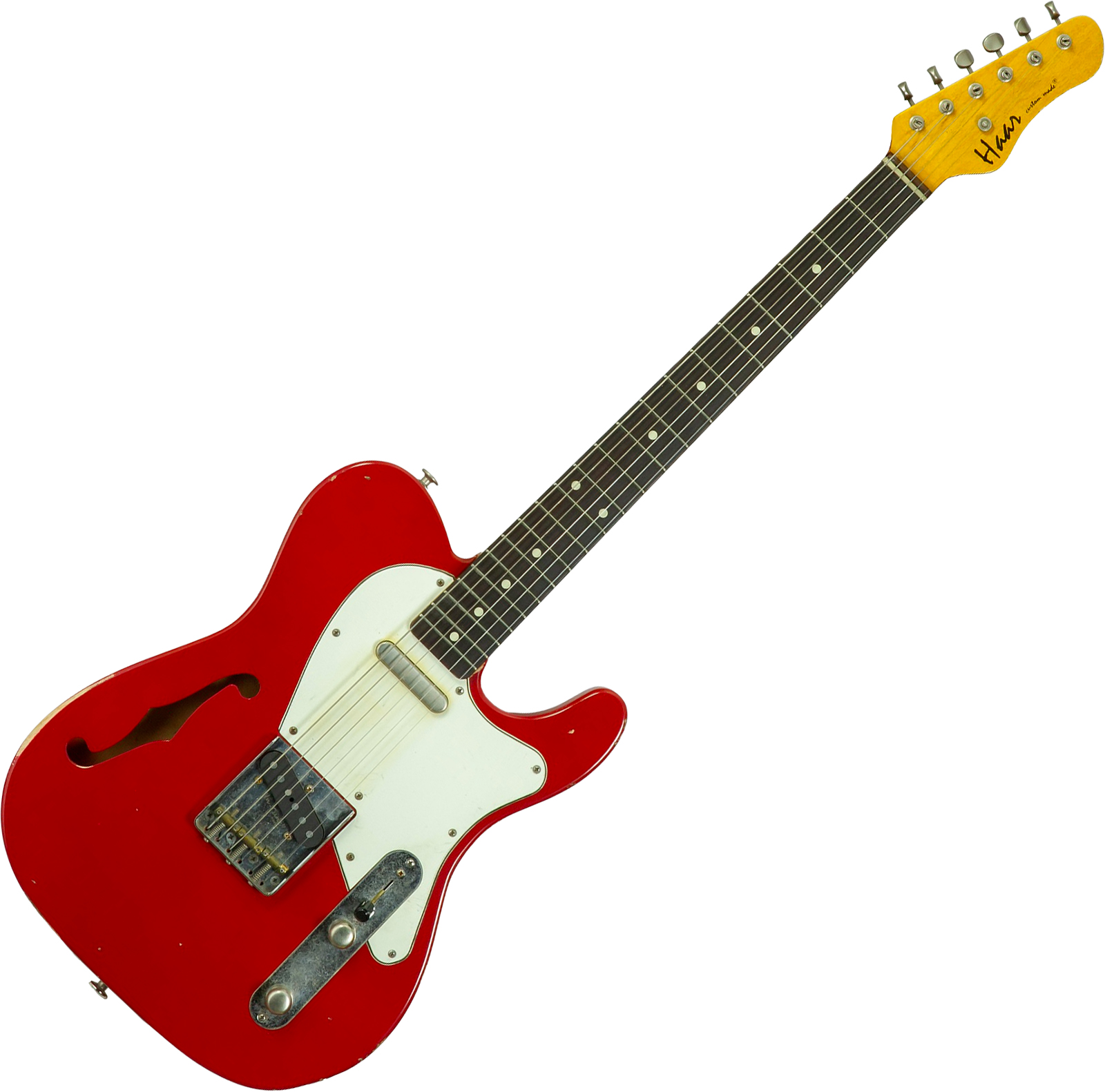Haar Guitars Trad T Thinline 2s Lindy Fralin Rw #43661 - Aged Old Red - Tel shape electric guitar - Variation 1