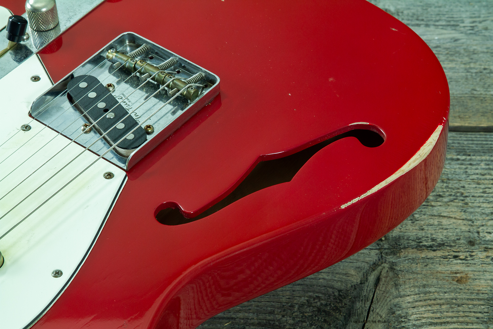 Haar Guitars Trad T Thinline 2s Lindy Fralin Rw #43661 - Aged Old Red - Tel shape electric guitar - Variation 4