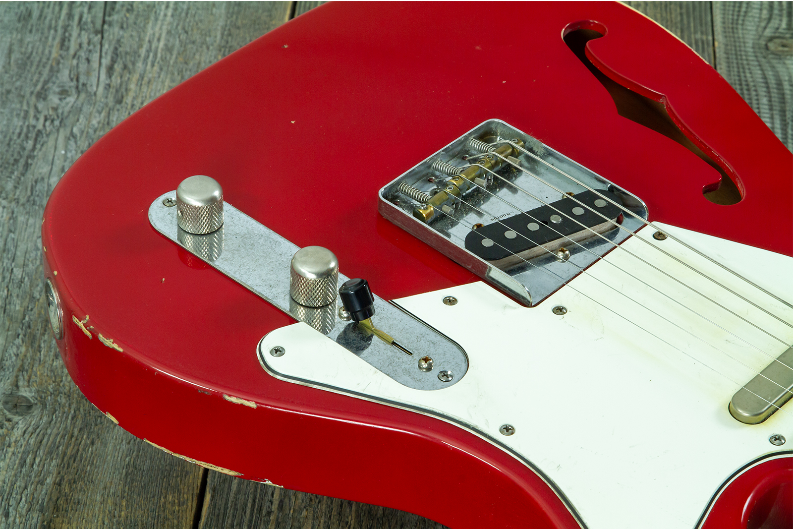 Haar Guitars Trad T Thinline 2s Lindy Fralin Rw #43661 - Aged Old Red - Tel shape electric guitar - Variation 5
