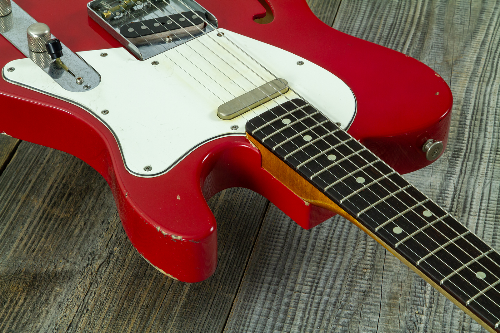 Haar Guitars Trad T Thinline 2s Lindy Fralin Rw #43661 - Aged Old Red - Tel shape electric guitar - Variation 6