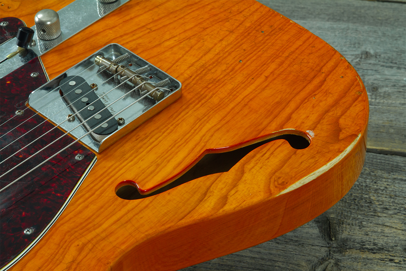 Haar Guitars Trad T Thinline 2s Lindy Fralin Rw #43673 - Aged Orange See Through - Tel shape electric guitar - Variation 4