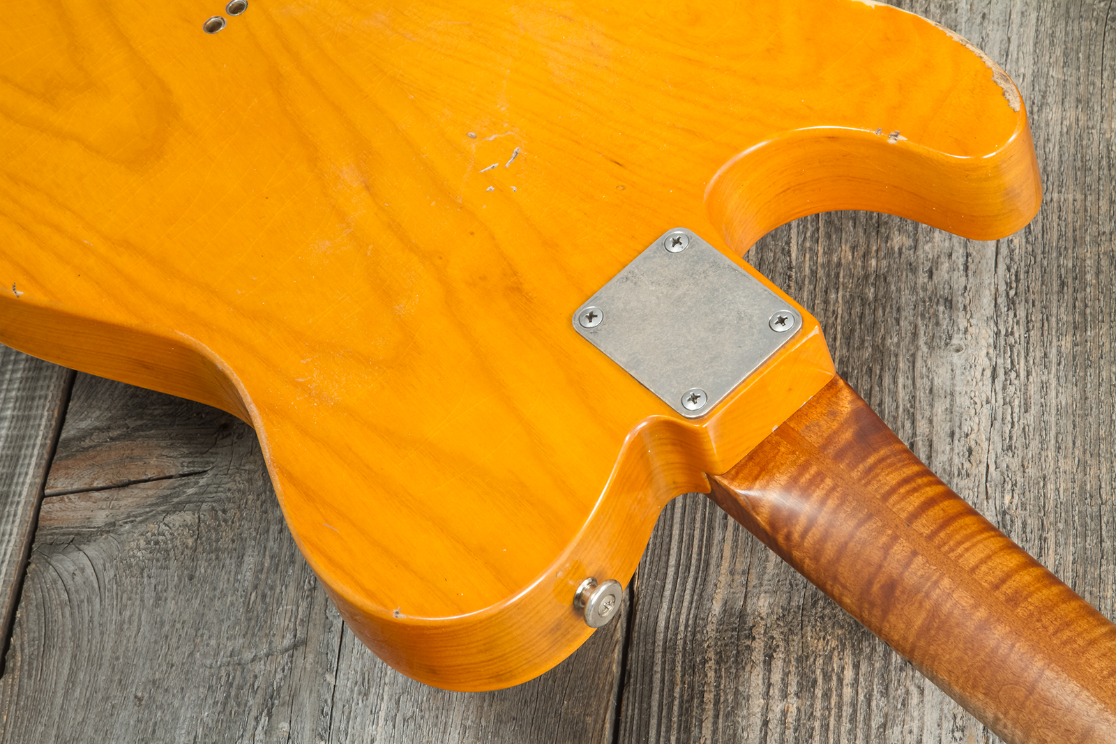 Haar Guitars Trad T Thinline Sh Tv Jones / Lindy Fralin Ht Mn #42270 - Aged Orange Antique - Tel shape electric guitar - Variation 9