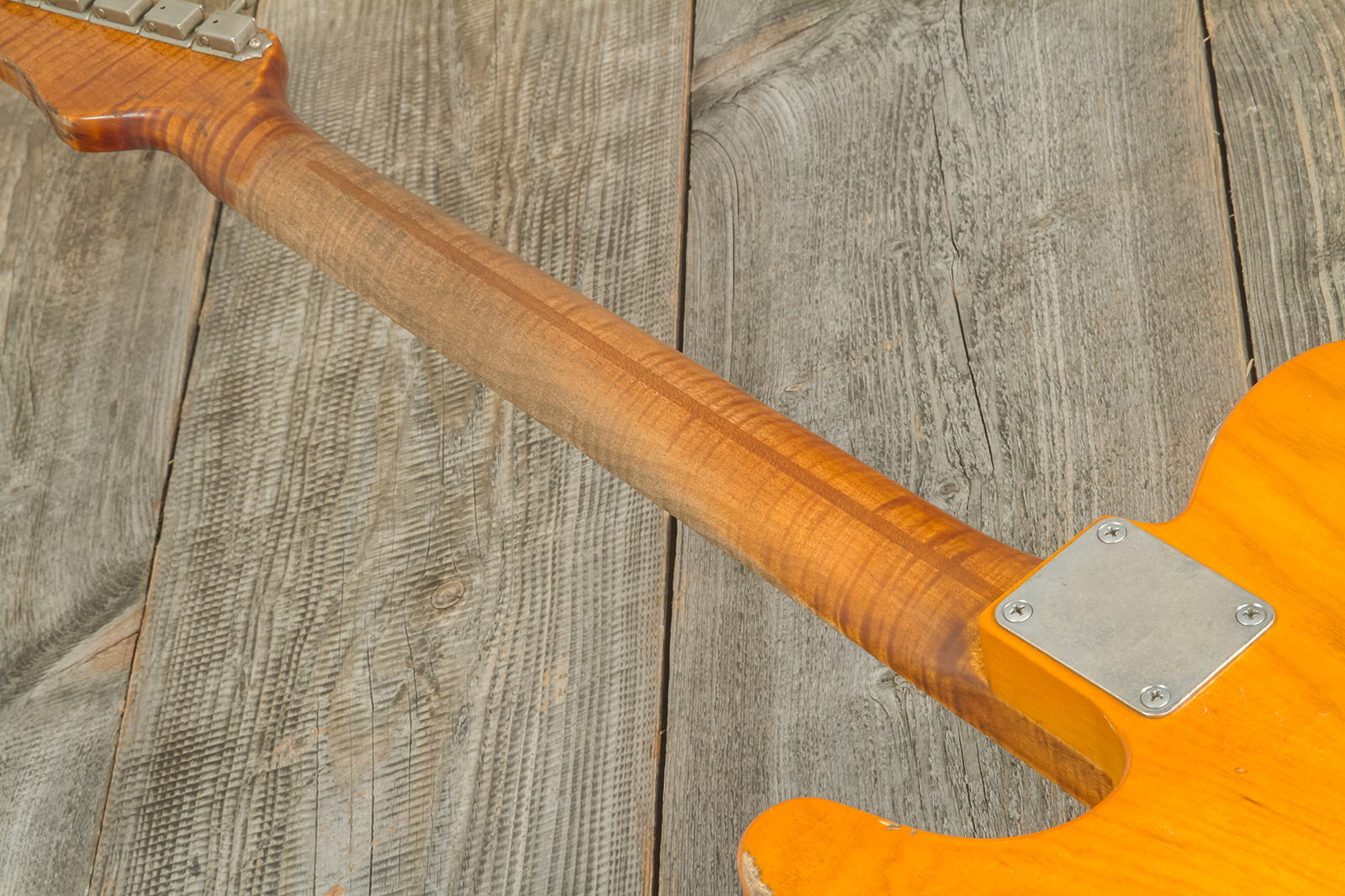 Haar Guitars Trad T Thinline Sh Tv Jones / Lindy Fralin Ht Mn #42270 - Aged Orange Antique - Tel shape electric guitar - Variation 10